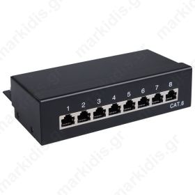 96105 CAT 6 ETHERNET PATCH PANEL 8PORT STP BLACK