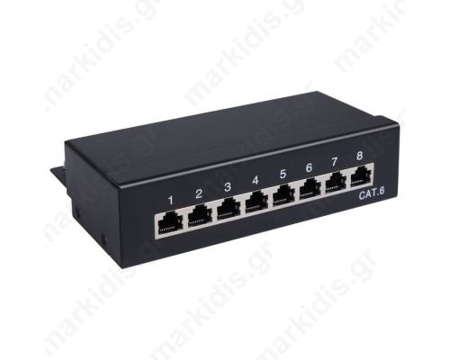 96105 CAT 6 ETHERNET PATCH PANEL 8PORT STP BLACK