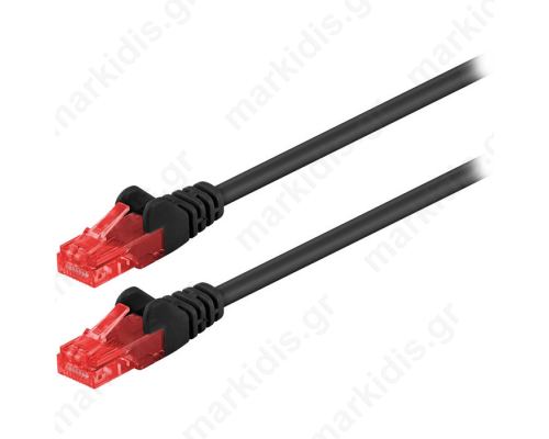 68676 CAT 6 U/UTP PATCH CABLE CCA 0.5m BLACK