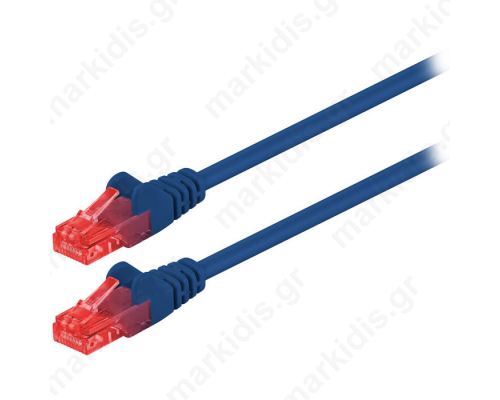 68437 CAT 6 U/UTP PATCH CABLE CCA 1m BLUE