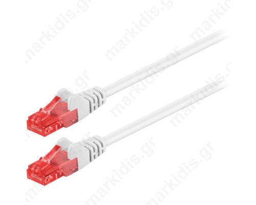 68632 CAT 6 U/UTP PATCH CABLE CCA 0.5m WHITE