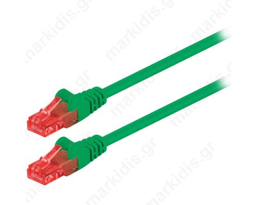 68435 CAT 6 U/UTP PATCH CABLE CCA 0.5m GREEN