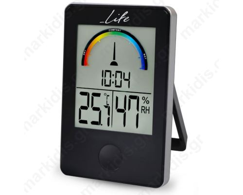 LIFE WES-100 Thermometer/hygrometer Black with clock