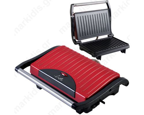 LIFE STG-101 RED Sandwich toaster with grill plates,700W