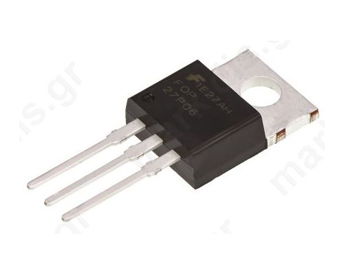 FQP27P06 P-channel MOSFET, 27 A, 60 V QFET, 3-Pin TO-220AB