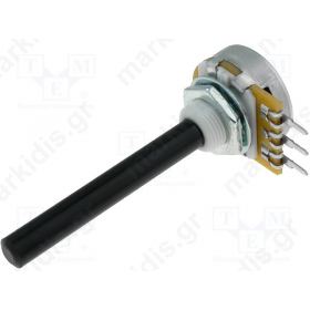 Potentiometer: shaft; single turn; 22kO; 0.4W; ±20%; 6mm; linear