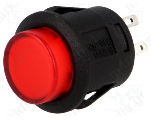 Διακόπτης Push-Button θέσ: 2 DPST-NO 20A/12VDC OFF-ON Κόκκινο