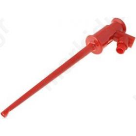 Clip-on probe hook type 3A 60VDC;red Grip capac: max.1.3mm