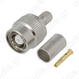 Plug; TNC; male; straight; RG59; crimped; for cable