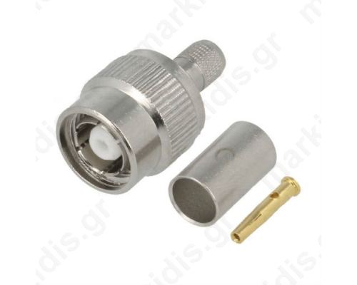 Plug; TNC; male; straight; RG59; crimped; for cable