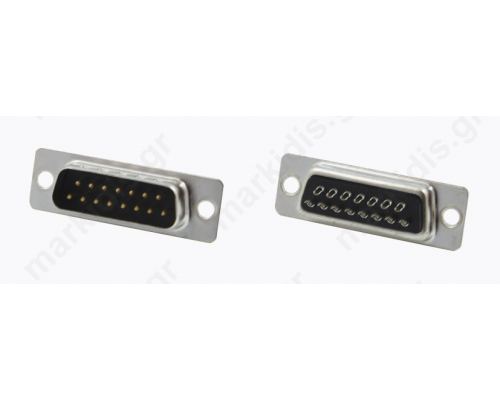 Plug; D-Sub HD; PIN:15; male; straight; soldering; for cable