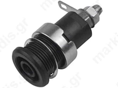 Socket 4mm Banana 32A Black Nickel Plated screw,on panel