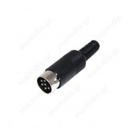 Plug DIN male PIN: 6 Pin layout: 240° straight for cable 6.5mm