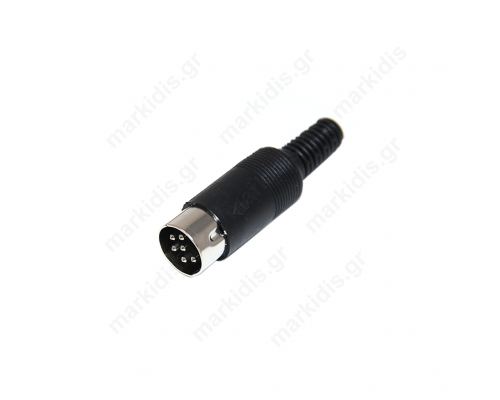 Plug DIN male PIN: 6 Pin layout: 240° straight for cable 6.5mm
