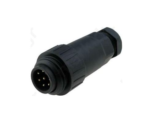 Plug male WA22 PIN: 7 6+PE IP67 7x8.5mm 10A