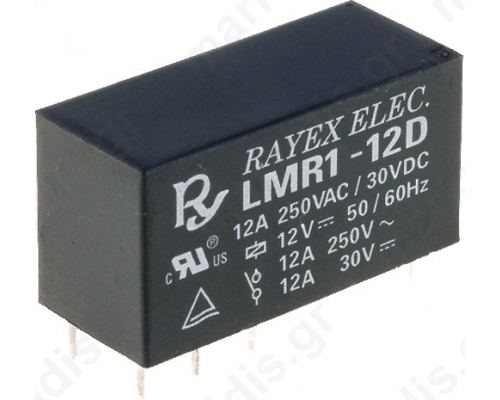 Relay: electromagnetic SPDT Ucoil: 12VDC 12A/250VAC 12A/30VDC