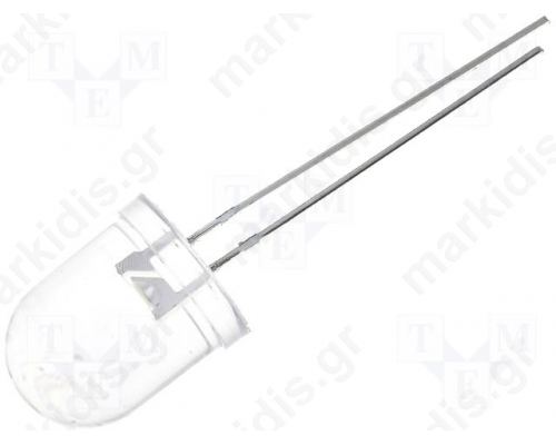 LED 10mm white cold 10000-14000mcd 30° Front: