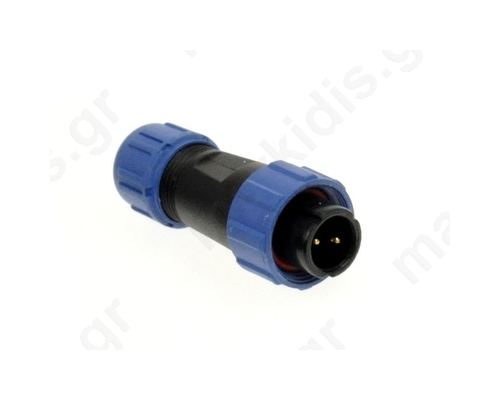 Plug male SP13 PIN: 2 IP68 4x6.5mm 13A soldering for cable