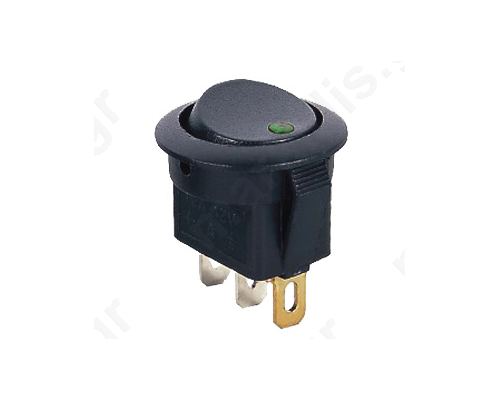 ΔΙΑΚΟΠΤΗΣ ON-OFF ΣΤΡΟΓΓΥΛΟΣ 12V GREEN LAMP