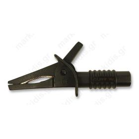 Crocodile clip 10A black max.25mm Connection:4mm socket