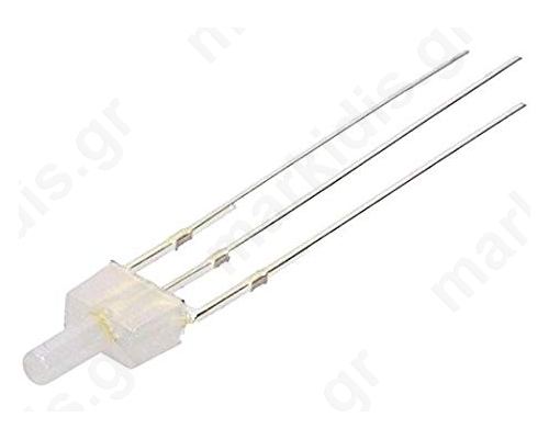 LED 2mm red/cold white bicolour 330-500mcd 90°