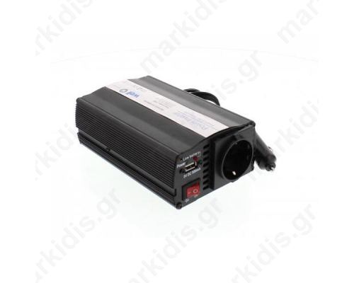 Inverter 150W 12V DC σε 220V AC WELL με θύρα USB