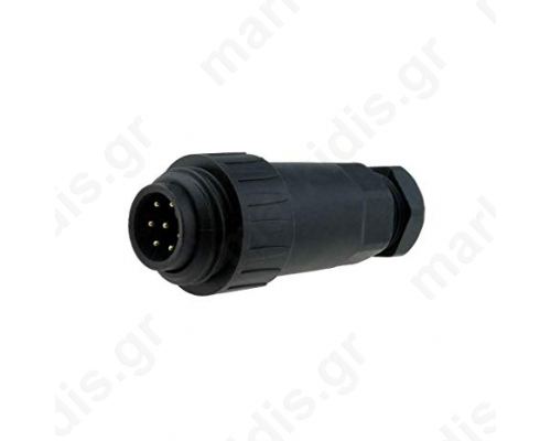 Plug male WA22 PIN: 7 6+PE IP67 9-10.5mm 10A