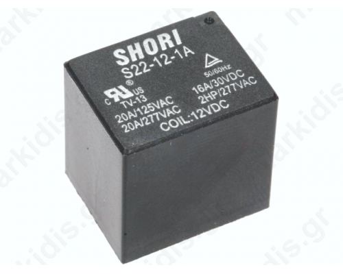Relay electromagnetic SPST-NO Ucoil: 24VDC 17A/277VAC 450mW