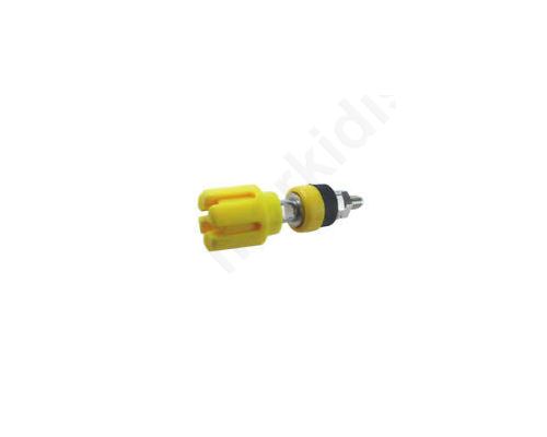 Socket 4mm banana 30A 60VDC 48mm yellow nickel plated