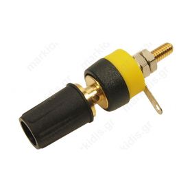 Socket 4mm banana 15A 250VDC L: 45mm Yellow