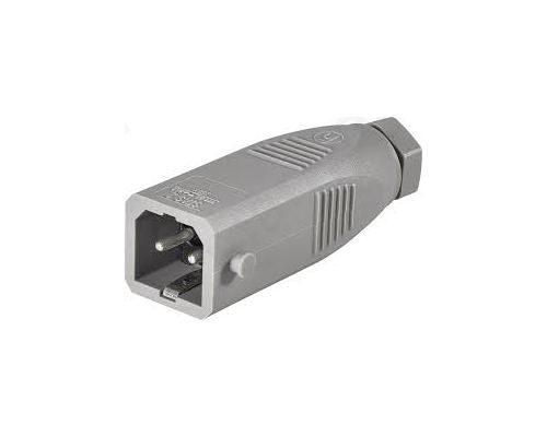 Connector rectangular ST plug male PIN 2 tinned IP54 16A