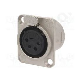 Socket XLR female PIN 3 flange (2 holes),for panel mounting