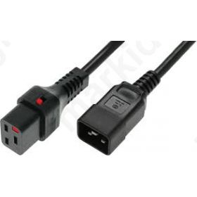 Cable IEC C19 female IEC C20 male 3m with locking black PVC