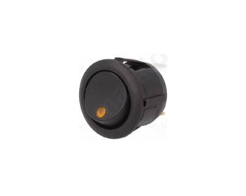 ROCKER SPST Pos 2 OFF-ON 20A/14VDC yellow LED 14VDC,point