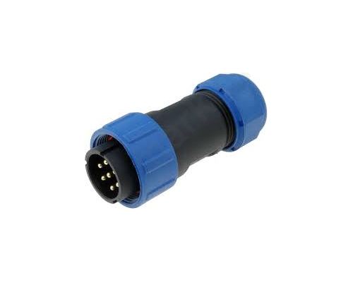 plug male PIN 7 IP68 7X12mm soldering for cable 500V