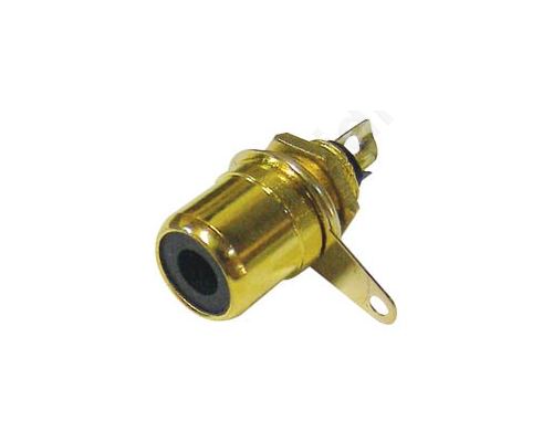 RCA Female Chassis Metal Gold-Plated Black