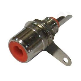 RCA FEMALE CHASSIS METAL NICKEL (SMALL) RED