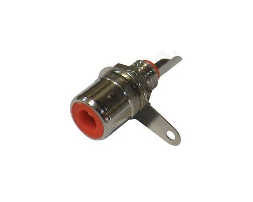 RCA FEMALE CHASSIS METAL NICKEL (SMALL) RED