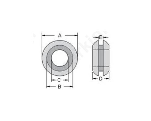 Grommet with bulkhead mount.hole14.6mm hole8mm rubber