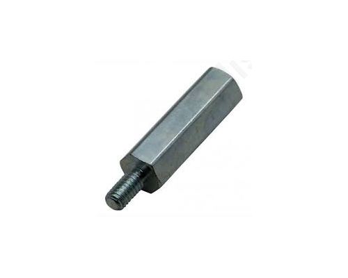 Screwed spacer sleeve 12mm Ext.thread M3 brass
