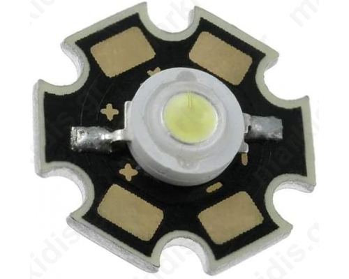 Power LED STAR white cold 120° P 1W 85X100lm
