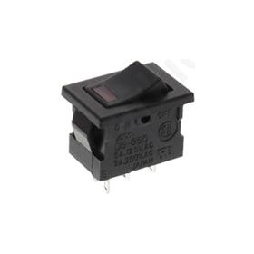 Διακόπτης Κούνιας  SPST Pos: 2 On-Off 3A/250VAC Black LED