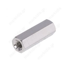Screwed spacer sleeve 12mm Int.thread: M3 hexagonal brass