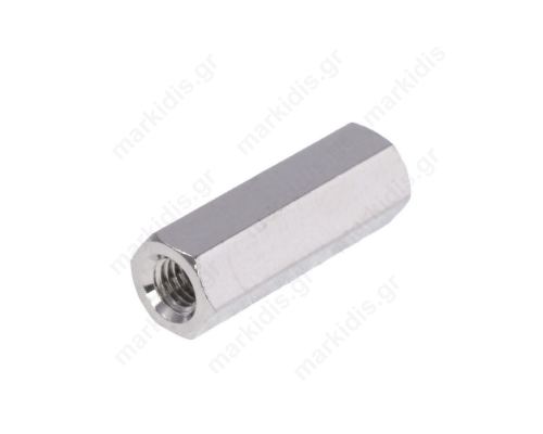 Screwed spacer sleeve 12mm Int.thread: M3 hexagonal brass