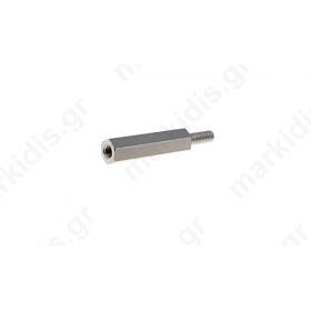 Screwed spacer sleeve 30mm Int.thread M3 Ext.thread M3 brass