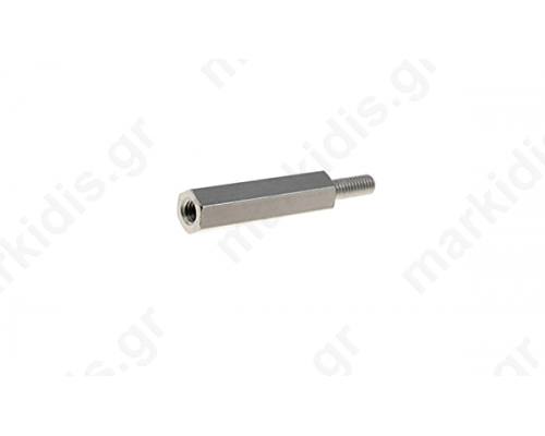 Screwed spacer sleeve 30mm Int.thread M3 Ext.thread M3 brass