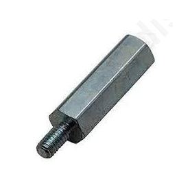 Screwed spacer sleeve 20mm Int.thread M4 Ext.thread M4 brass