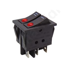 Διακόπτης Rocker Μεγάλος Διπλός ON-OFF 16A/250V Κόκκινος Διακόπτης Rocker Μεγάλος Διπλός ON-OFF 16A/250V Κόκκινος