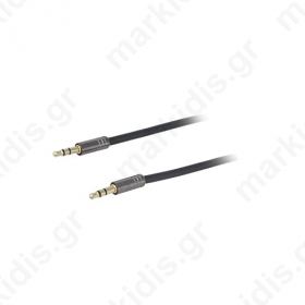 Cable Gold-Plated Jack 3.5mm 3pin Plug,Both Sides 1m Black