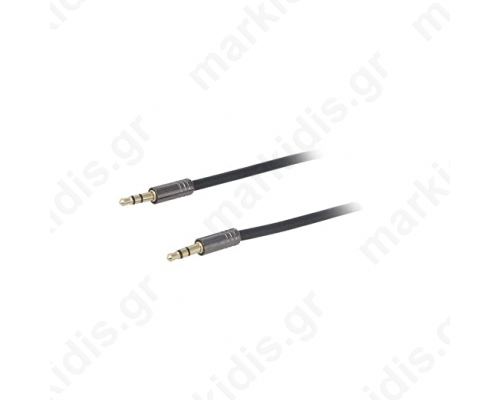 Cable Gold-Plated Jack 3.5mm 3pin Plug,Both Sides 1m Black